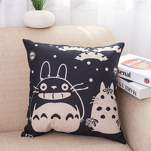 GeckoCustom 2021 Cotton Linen Pillow Totoro Pillow case Cartoon Home Decorative Best GIFT For Kids 2 / 450mm*450mm