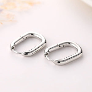 GeckoCustom 2021 New Classic Copper Alloy Smooth Metal Hoop Earrings For Woman Fashion Korean Jewelry Temperament Girl's Daily Wear earrings silver