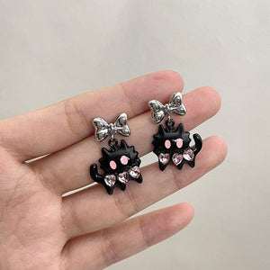 GeckoCustom 2023 New Funny Small Black Cat Earring for Women Girl Fashion Cute Animal Earrings Fashion Party Jewelry Gifts Wholesale 5 / China