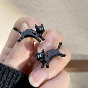 GeckoCustom 2023 New Funny Small Black Cat Earring for Women Girl Fashion Cute Animal Earrings Fashion Party Jewelry Gifts Wholesale 7 / China