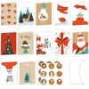GeckoCustom 26pcs Merry Christmas Fold Small Greeting Cards with Envelopes Xmas Postcard Navidad New Year 2025 DIY Gift Card Decoration Noel style B