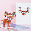 GeckoCustom 3D Pop UP Christmas Cards Santa Greeting Invitations Card Party Children Gifts New Year Thank You Card Anniversary Gift Postcard cute reindeer