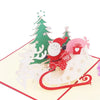 GeckoCustom 3D Pop UP Christmas Cards Santa Greeting Invitations Card Party Children Gifts New Year Thank You Card Anniversary Gift Postcard Santa and deers-2