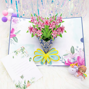 GeckoCustom 3D Pop UP Happy Birthday Greeting Invitation Cards Laser Cut Boy Girl Kids Gift Card Thank You Cards Vehicle Miniatures Postcard Lily