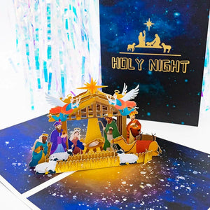 GeckoCustom 3D Pop UP Santa Cards Marry Christmas Greeting Cards Party Invitations Gifts New Year Greeting Card Anniversary Gifts Postcard Holy Night