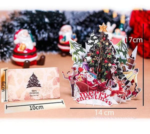 GeckoCustom 3D Pop UP Santa Cards Marry Christmas Greeting Cards Party Invitations Gifts New Year Greeting Card Anniversary Gifts Postcard Xmas party