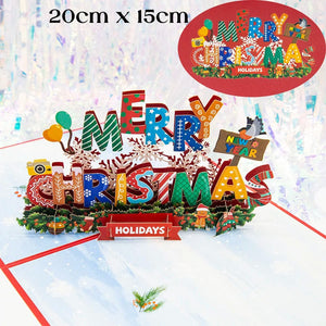 GeckoCustom 3D Pop UP Santa Cards Marry Christmas Greeting Cards Party Invitations Gifts New Year Greeting Card Anniversary Gifts Postcard Christmas holiday