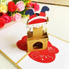 GeckoCustom 3D Pop UP Santa Cards Marry Christmas Greeting Cards Party Invitations Gifts New Year Greeting Card Anniversary Gifts Postcard Santa Fireplace