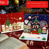 GeckoCustom 3D Santa Greeting Cards Folding Merry Christmas Best Wishes Card Xmas Gift for New Year Blessing Thank You Postcard Decoration NO.3