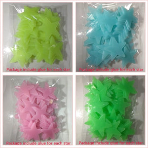GeckoCustom 3D Stars Glow Stick Wall Decals for the Kid bedroom