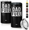 GeckoCustom 4-In-1 Dad Tumbler Gifts for Dad from Daughter Son - 12Oz Dad Fuel Can Cooler Tumblers Travel Mug Cup - Stainless Steel Insulated Cans Coozie Christmas, Birthday, Father'S Day Gift for Daddy Dad Fuel - Black