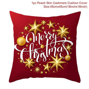 GeckoCustom 45cm Christmas Cushion Cover Navidad Merry Christmas Decorations For Home 2023 Xmas Noel Cristmas Ornaments New Year Gifts 2024 22