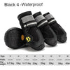 GeckoCustom 4pcs/set Pet Dog Shoes Reflective Waterproof Dog Boots Warm Snow Rain Pets Booties Anti-slip Socks Footwear For Medium Large Dog