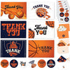 GeckoCustom Baseball Thank You Cards, 24Pcs Greeting Card with 6 Designs, Blank Inside, 6X4 Inch, Matching Envelopes & Stickers, Perfect for Birthday, Coach, Father'S Day, Kid Thank You Cards Basketball