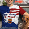 GeckoCustom Best Dog Dad Ever America Flag Dog Shirt, HN590