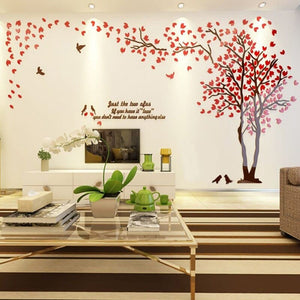 GeckoCustom Big size Lovers Tree Acrylic Wall Stickers for Living room Wall 3D art Decoration Accessories Home decor