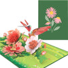 GeckoCustom Butterflies on Flowers Pop up Mother'S Day Card - 3D Anniversary, Valentine'S Day Card, Thank You, Happy Birthday - for Mom, for Wife, for Daughter, for Sister (width x height) 6 x 7.5 inches / Wildflower Meadow Hummingbird