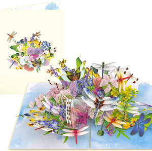 GeckoCustom Butterflies on Flowers Pop up Mother'S Day Card - 3D Anniversary, Valentine'S Day Card, Thank You, Happy Birthday - for Mom, for Wife, for Daughter, for Sister (width x height) 6 x 7.5 inches / Dragonflies