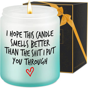 GeckoCustom Candle, I'M Sorry, I Love You Gifts for Her Him, Gifts for Wife, Mom Gifts, Grandma Girlfriend Wife Birthday Gift Idea - Mothers Day Funny Gifts for Women Men Dad Husband Boyfriend White/Green - Balance Harmony