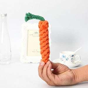 GeckoCustom Carrot Dog Chew Toys Cleaning Teeth Cotton Rope Toy
