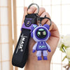 GeckoCustom Cartoon Lightning Bear Keychain Cute Astronaut Bear Doll Keyring Bag Pendant Couple Car Keyholder Creative Bag Charm Accessories Purple-Style 03