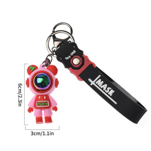 GeckoCustom Cartoon Lightning Bear Keychain Cute Astronaut Bear Doll Keyring Bag Pendant Couple Car Keyholder Creative Bag Charm Accessories