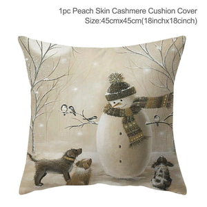 GeckoCustom Christmas Cushion Cover 45*45 Pillowcase Sofa Cushion Pillow Cases Cotton Pillow Covers Home Decoration 2023 Xmas Decor for Home 32