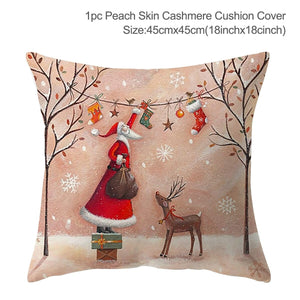 GeckoCustom Christmas Cushion Cover 45*45 Pillowcase Sofa Cushion Pillow Cases Cotton Pillow Covers Home Decoration 2023 Xmas Decor for Home 34