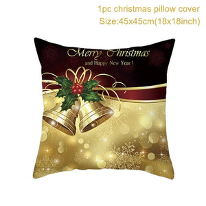 GeckoCustom Christmas Cushion Cover Merry Christmas Decorations for Home 2023 Christmas Ornament Navidad Noel Xmas Gifts Happy New Year 2024 style 2 / 45 x 45