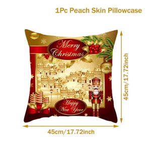 GeckoCustom Christmas Cushion Cover Merry Christmas Decorations for Home 2023 Christmas Ornament Navidad Noel Xmas Gifts Happy New Year 2024 Coffee / 45 x 45