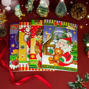 GeckoCustom Christmas Music Greeting Card With Lights Creative Cute Three-dimensional Christmas Gift Sound Kindergarten Kids Greeting Card Style random 1