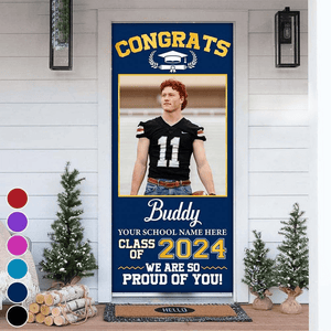 GeckoCustom Class of 2024 Congrats Graduation Door Cover HN590