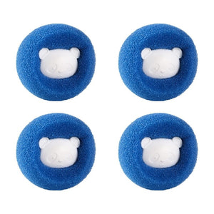 GeckoCustom Cleaning Tool Magic Laundry Ball Kit Hair Remover Pet Clothes Removes Hairs Cat and Dogs Home Household Product Dog Accessories A Blue 4 PCS