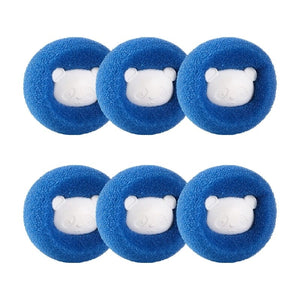 GeckoCustom Cleaning Tool Magic Laundry Ball Kit Hair Remover Pet Clothes Removes Hairs Cat and Dogs Home Household Product Dog Accessories A Blue 6 PCS