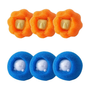 GeckoCustom Cleaning Tool Magic Laundry Ball Kit Hair Remover Pet Clothes Removes Hairs Cat and Dogs Home Household Product Dog Accessories B mixed color 6PCS