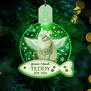 GeckoCustom Custom Cat Photo Christmas Gift Memorial Led Acrylic Ornament HO82 893310 3 inches