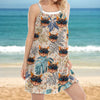 GeckoCustom Custom Cat Photo Leopard Summer Hawaii Cami Dress N304 889559