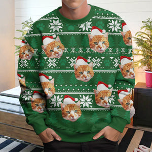 GeckoCustom Custom Cat Photo May Your Christmas Be Furry And Bright Ugly Sweatshirt HO82 891821