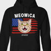 GeckoCustom Custom Cat Photo Meowica Dark Shirt N304 889334 Pullover Hoodie / Black Colour / S