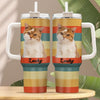 GeckoCustom Custom Cat Portrait Photo With Retro Style Tumbler 40oz TA29 890336
