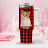 GeckoCustom Custom Cat Portrait Photo With Retro Style Tumbler Iron Ring 40oz TA29 890328