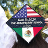 GeckoCustom Custom Country Flag Graduation Toppers, Graduation Gift HN590 9.5"x9.5"