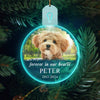 GeckoCustom Custom Dog Photo Forever in Our Heart Memorial Circle Led Acrylic Ornament HO82 893216 3 inches