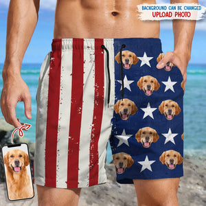 GeckoCustom Custom Dog Photo US Stars Beach Short N304 889232