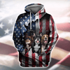 GeckoCustom Custom Dog Photo With Flag US Background T-Shirt T286 889956