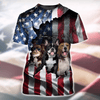 GeckoCustom Custom Dog Photo With Flag US Background T-Shirt T286 889956