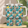 GeckoCustom Custom Dog Photo With Hawaiian Style Tumbler Iron Ring 40oz TA29 890346