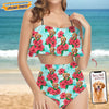 GeckoCustom Custom Dog Photo With Pattern Bikini Swimsuit TA29 889346