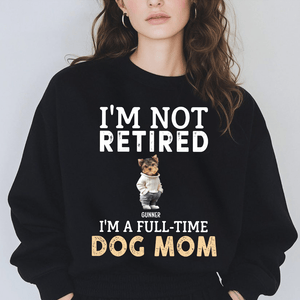 GeckoCustom Custom Face Photo A Full-time Dog Dad Dog Mom Dark Sweatshirt For Dog Lovers HO82 893476 Sweatshirt (Favorite) / V Black / S