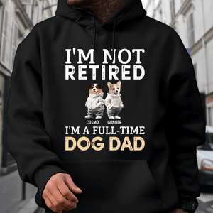 GeckoCustom Custom Face Photo A Full-time Dog Dad Dog Mom Dark Sweatshirt For Dog Lovers HO82 893476 Pullover Hoodie / Black Colour / S